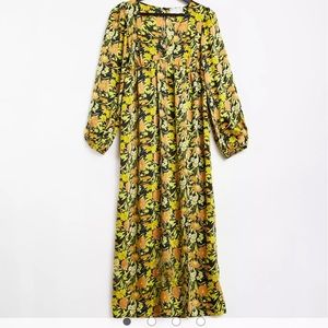 ASOS maxi plunge neck 70’s floral maternity dress